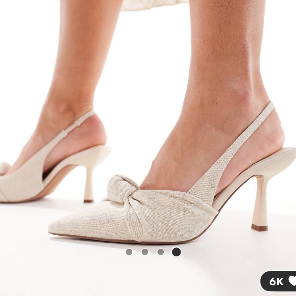Linen slingback heels size 8
